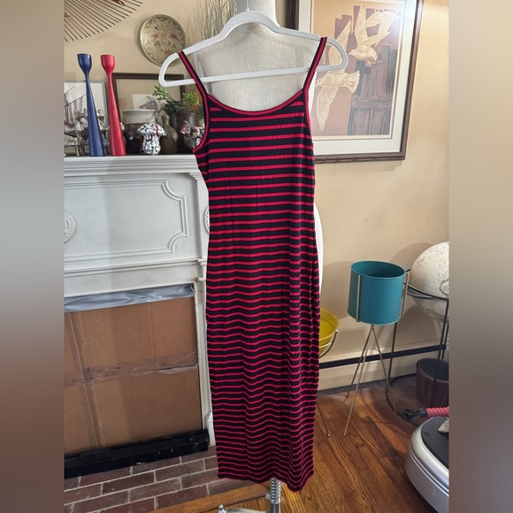 LOVERS AND FRIENDS Carmen Midi Dress in Black & Red Stripe size S - Picture 12 of 15